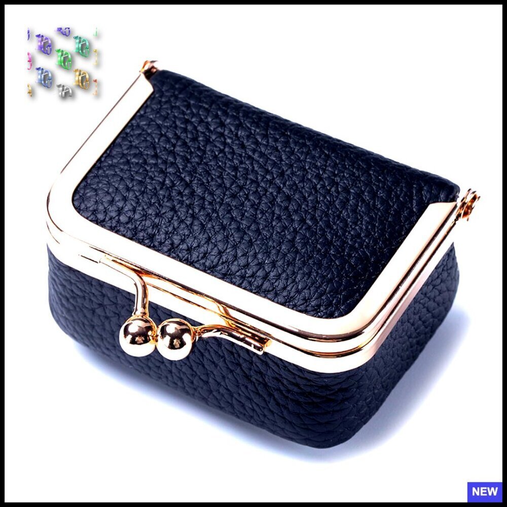 Genuine Leather Mini Jewelry Box Travel Organizer Kiss Lock Compact Vintage